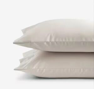 The Company Store NWT  Legends Hotel Alabaster Cotton Sateen Pillowcase Pair Kin